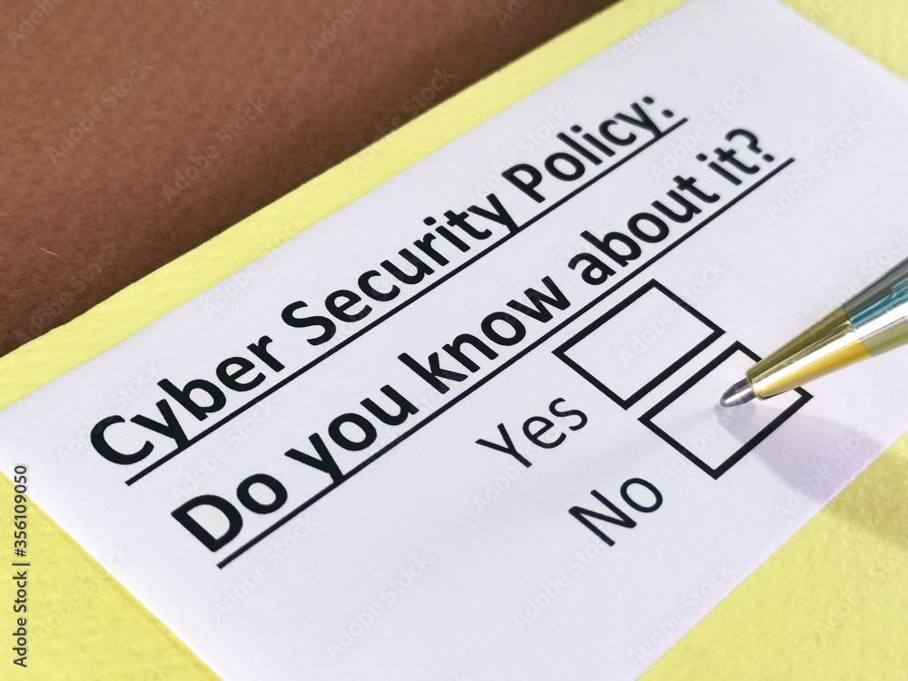 One person is answering question about cyber security policy.