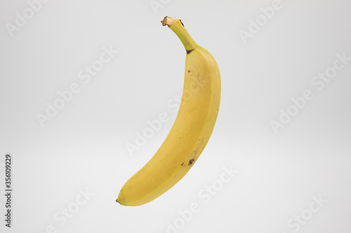 yellow ripe banana on a white background