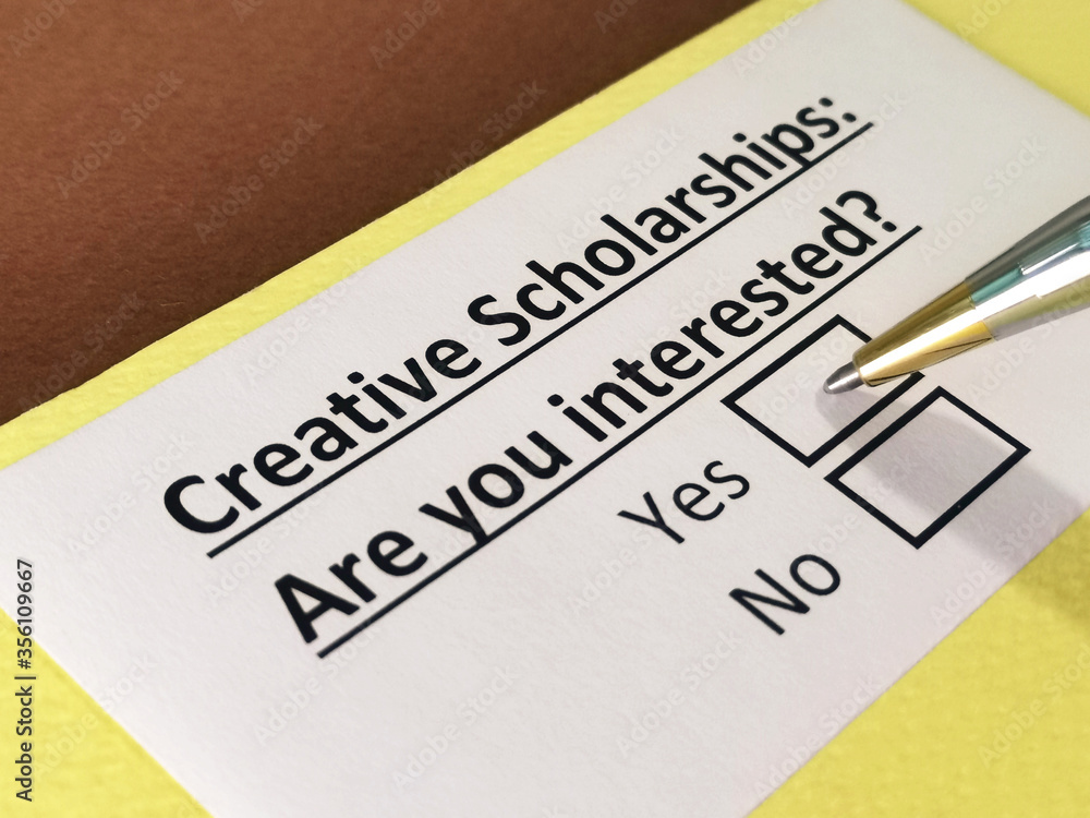 One person is answering question about creative scholarships. One person is answering question about creative scholarships.