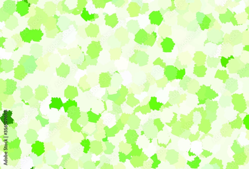 Light Green, Yellow vector pattern with random forms. Light Green, Yellow vector pattern with random forms.