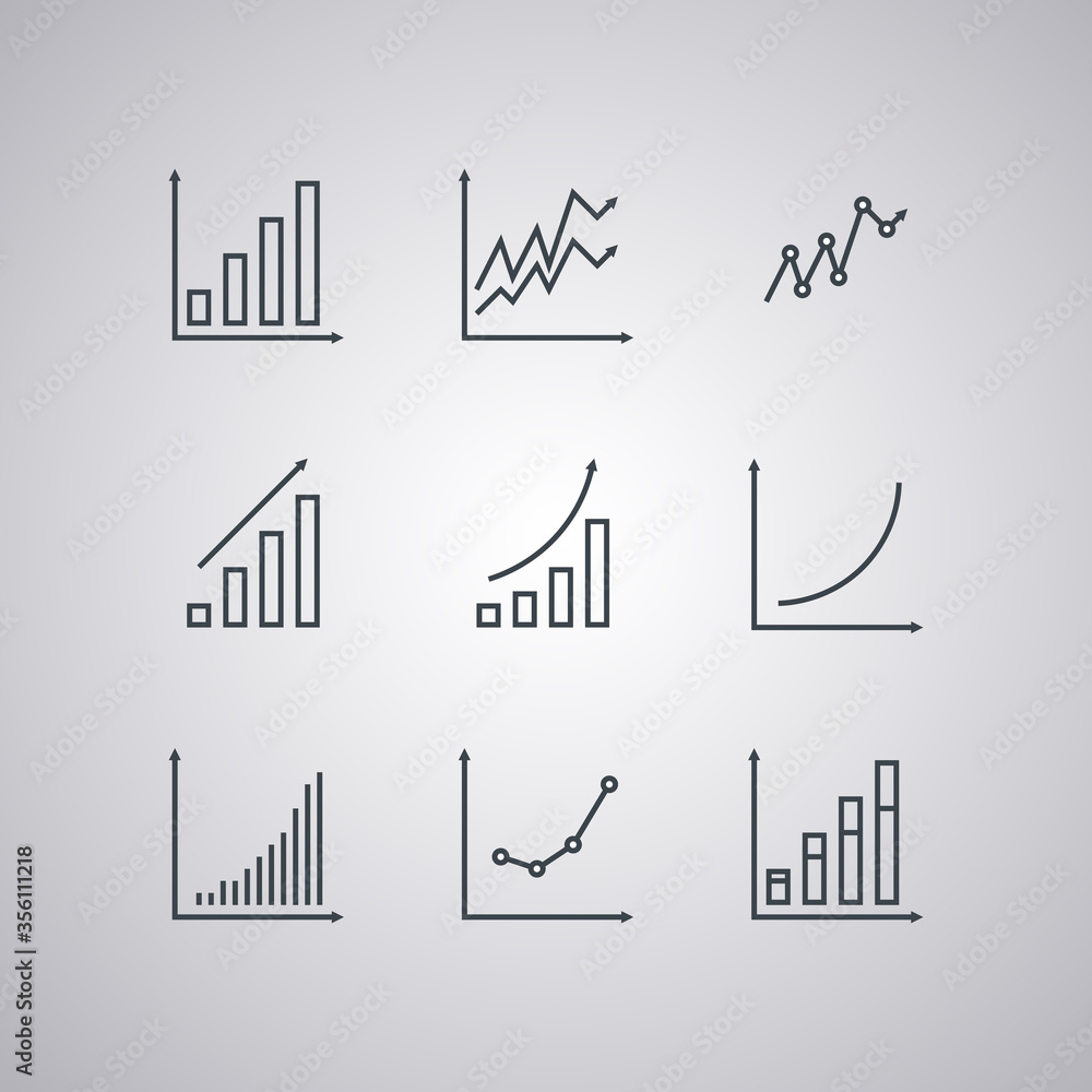 Set icons of economic graphs. Line style.