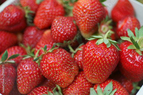fresh red strawberries close-up
