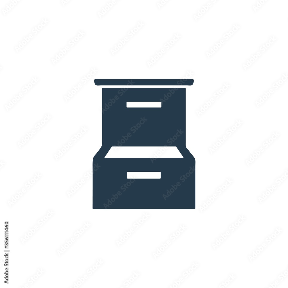 Drawer icon. Cabinet sign. File locker, archive storage symbol. Drawer icon. Cabinet sign. File locker, archive storage symbol.
