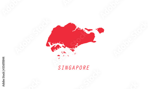 Singapore map country shape vector illustration 