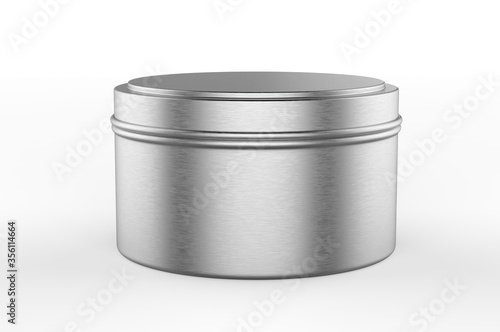 Blank Travel Tin Candle For Branding And Mock up, 3d render illustration.