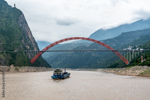 Changjiang bridge at Wushan, China photo