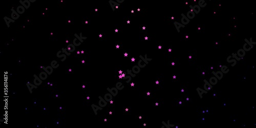 Dark Multicolor vector template with neon stars. Colorful illustration with abstract gradient stars. Design for your business promotion.