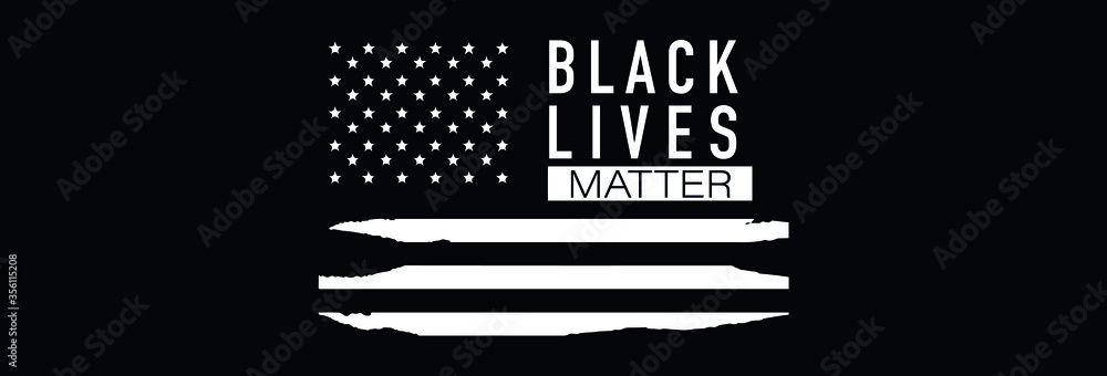 Black Lives Matter. Symbol of American Flag. Equality of races and skin colors - obrazy, fototapety, plakaty 
