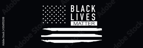 Black Lives Matter. Symbol of American Flag. Equality of races and skin colors