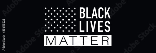 Black Lives Matter. Symbol of American Flag. Equality of races and skin colors