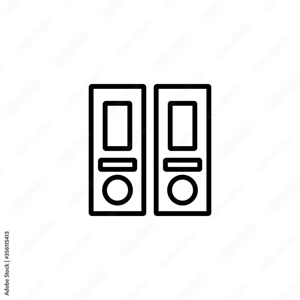 Binders icon on white background. Office file storage. Dossier archive sign. Binders icon on white background. Office file storage. Dossier archive sign.
