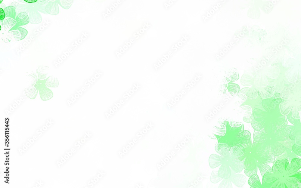 Light Green vector natural backdrop with flowers
