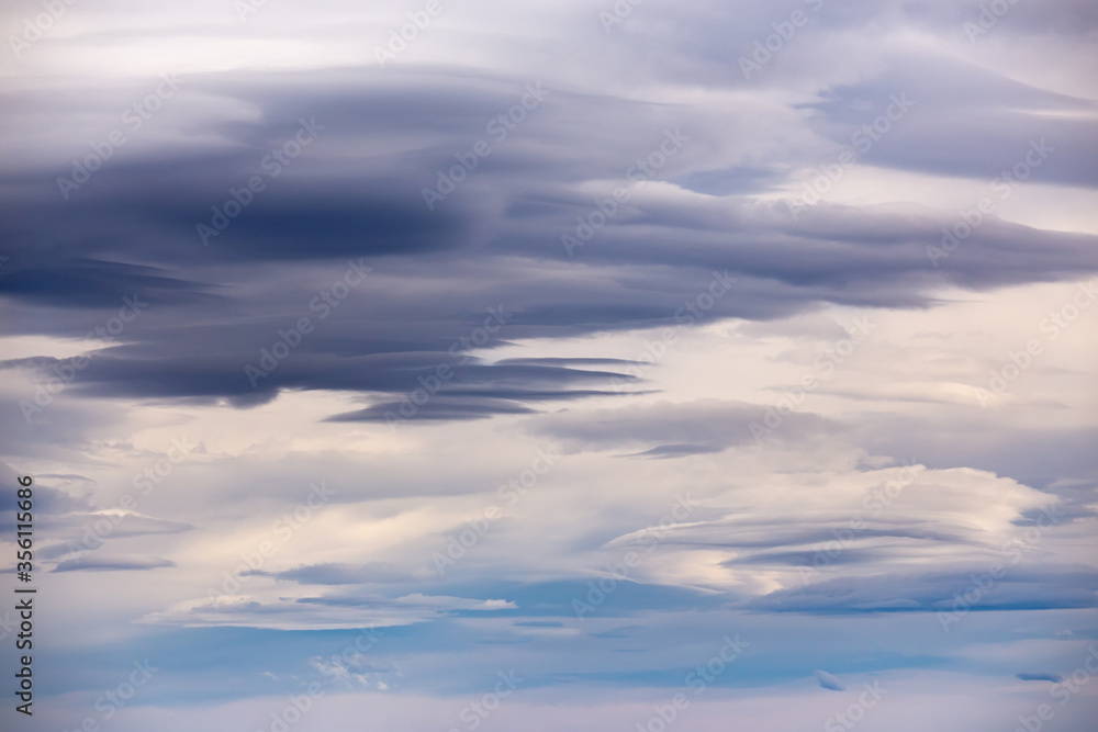 Layered clouds in windy weather