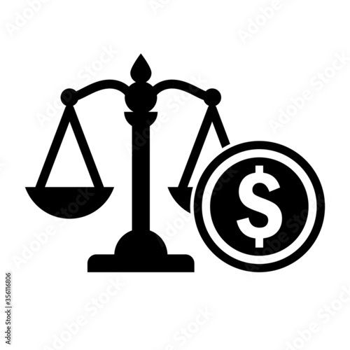 Finance Scale Vectoricon. Business and Finance Filled illustration sign. balance symbol. 