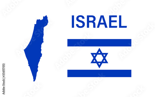 Israel icon map and national flag. Geography vector illustration
