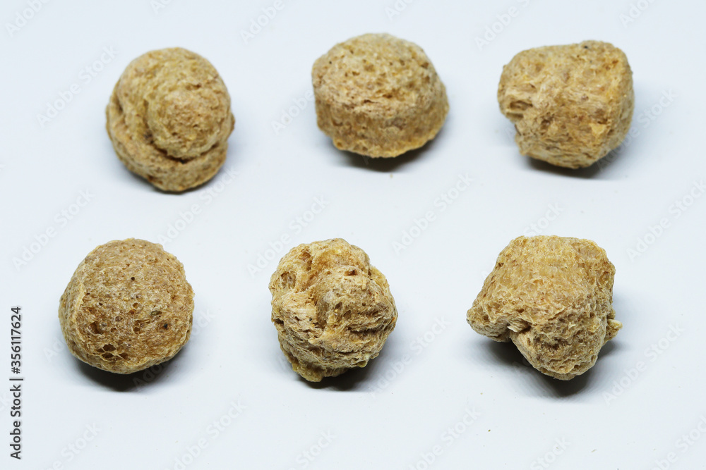 Raw Soya Chunks Isolated on White Background Raw Soya Chunks Isolated on White Background