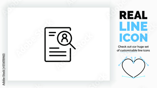 Editable lien icon of searching an applicant 
