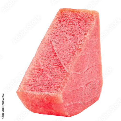 raw tuna steak, fish isolated on white background, clipping path, full depth of field
