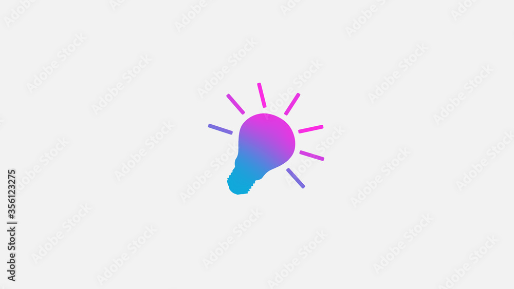 Amazing cyan and pink light bulb icon on white background,idea icons Amazing cyan and pink light bulb icon on white background,idea icons