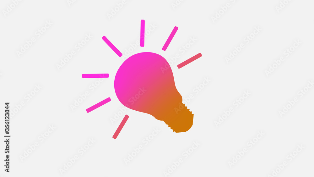 Amazing light bulb icon,New brown and pink light bulb icon on white background Amazing light bulb icon,New brown and pink light bulb icon on white background