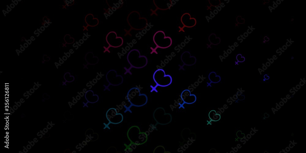 Dark Multicolor vector template with businesswoman signs.