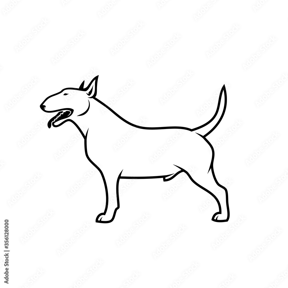 Bull Terrier dog - vector illustration

