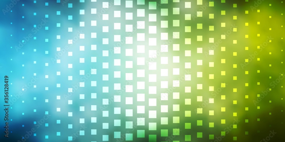 Light Blue, Green vector backdrop with rectangles. Colorful illustration with gradient rectangles and squares. Template for cellphones.
