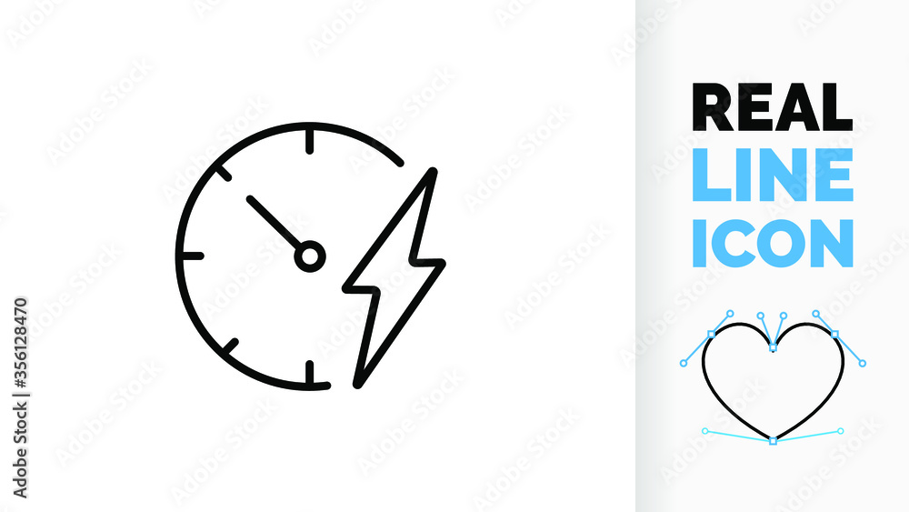Editable line icon of a energy meter Editable line icon of a energy meter