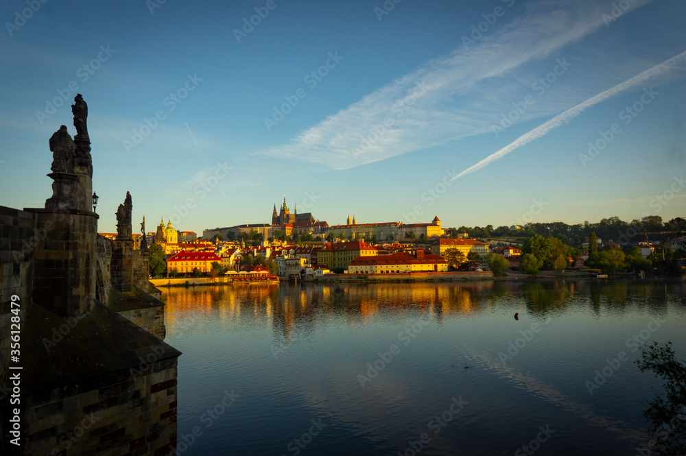 Prague´s castle view from Charles Bridge. Prague