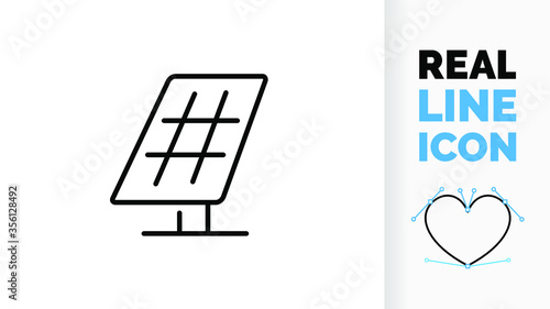 Editable line icon of a solar panel