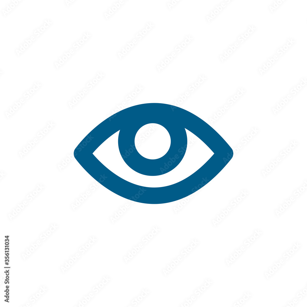 Eye Blue Icon On White Background. Blue Flat Style Vector Illustration Eye Blue Icon On White Background. Blue Flat Style Vector Illustration