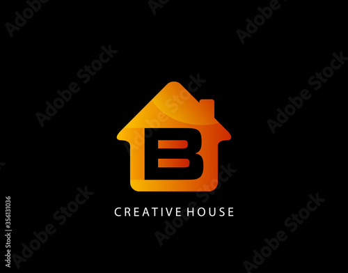 House B Letter Logo. Creative Icon Created From Negative Space of Initial B Combined With Minimalist House Shape Design. Perfect for modern real estate industry.