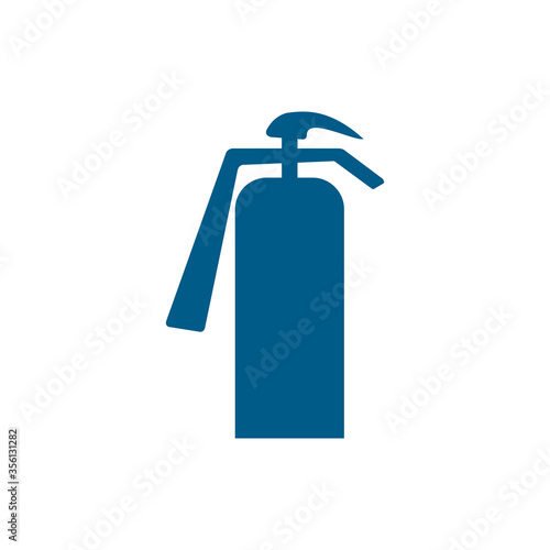 Fire Extinguisher Blue Icon On White Background. Blue Flat Style Vector Illustration