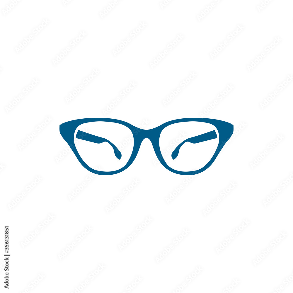 Glasses Blue Icon On White Background. Blue Flat Style Vector Illustration Glasses Blue Icon On White Background. Blue Flat Style Vector Illustration