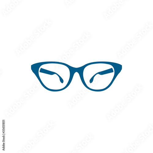 Glasses Blue Icon On White Background. Blue Flat Style Vector Illustration