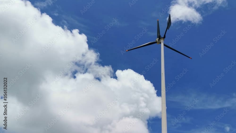 wind turbine and blue sky