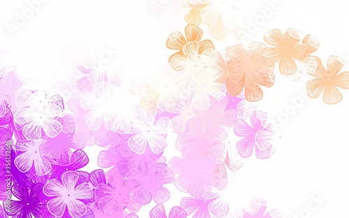 Light Pink  Red vector abstract design with flowers
