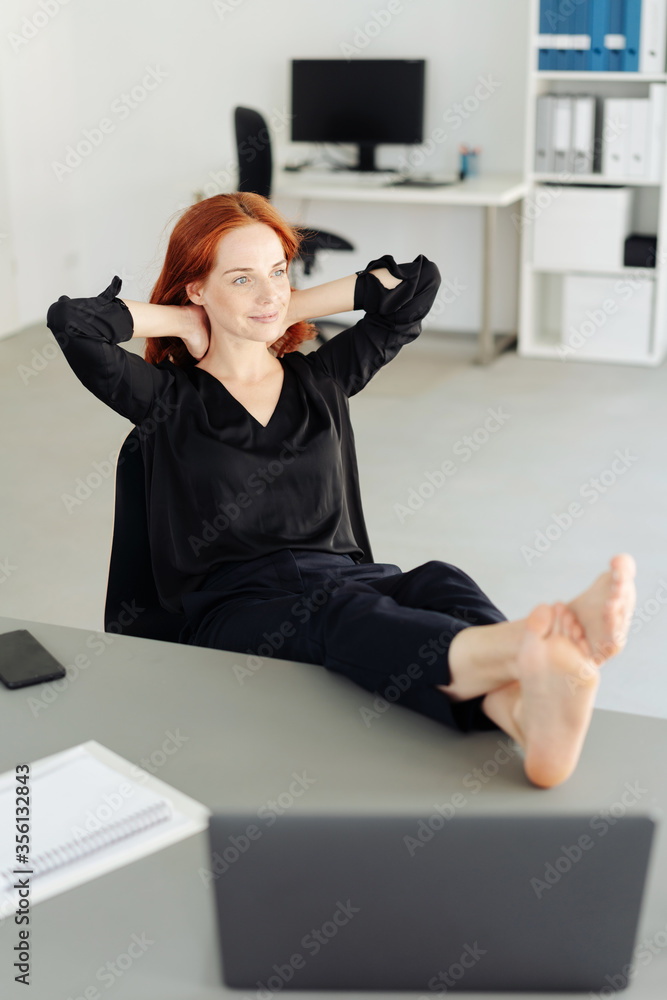 Closeup image of businesswoman resting feet under desk Stock Photo by  ©Kryzhov 193532346