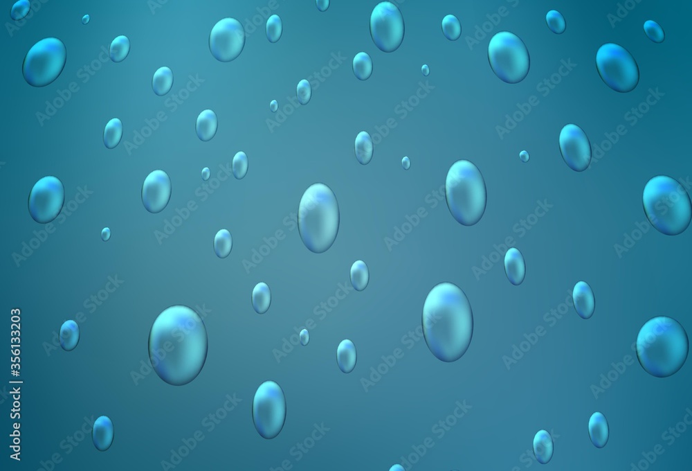 Light BLUE vector pattern with spheres. Abstract illustration with colored bubbles in nature style. Completely new template for your brand book.