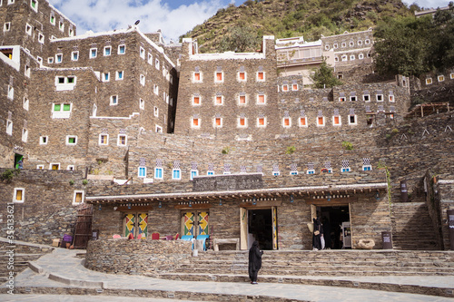 Panorama of beautiful historical houses in Rijal Almaa heritage village