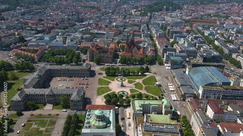 Aerial view of the downtown square in Stuttgart Germany photo