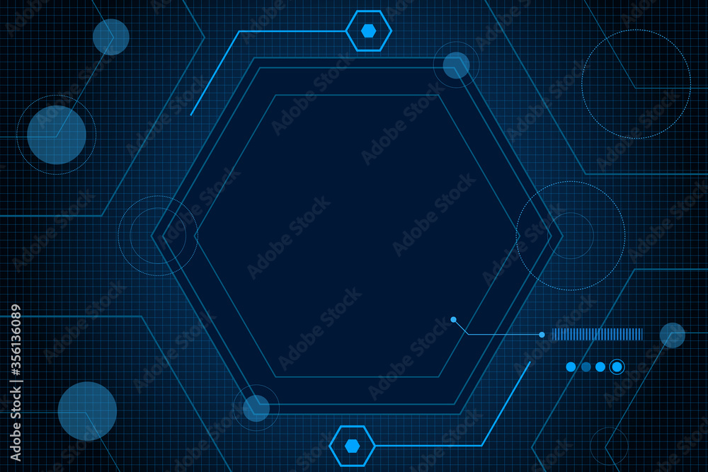 vector sci fi hexagonal futuristic pattern, innovation future technology background
