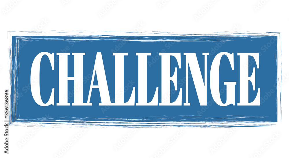 CHALLENGE blue rectangle stamp.