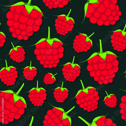 Seamless pink pattern on green. Bright fruit background