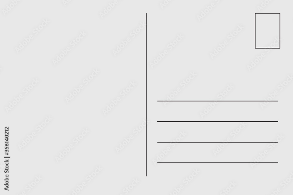 Blank postcard backside. Post card frame design Blank postcard backside. Post card frame design