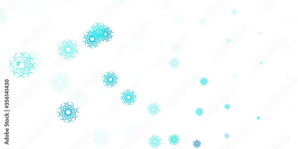 Light BLUE vector natural artwork with flowers. Light BLUE vector natural artwork with flowers.