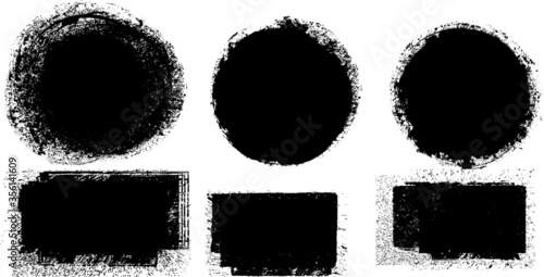Set of abstract shapes. Vector stamps photo