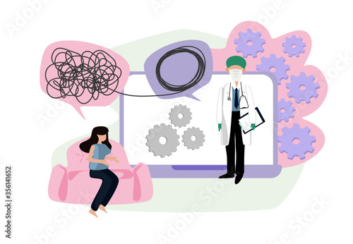 psychotherapy brain metaphor Society psychiatry concept. Psychology help with depressive disorder. Psychological help online unravels the tangle of thoughts suffering from prolonged. Mental treatment.