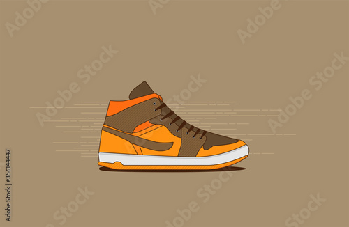 Sneakers. Flat vector icon isolated on color background