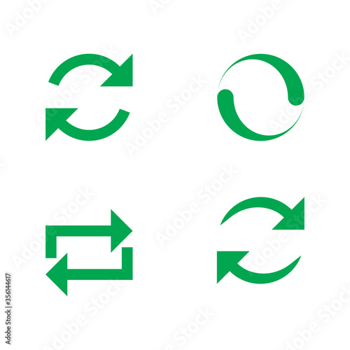 Recycling vector. Recycled icons are green.